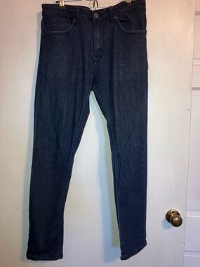 Vintage Hudson and Barrow Men's Dark Blue Denim Jeans - Classic Straight Fit
